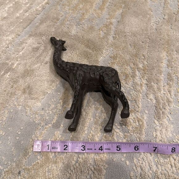 Bronze Tone Metal Giraffe Figural Sculpture EUC cast iron heavy - Picture 6 of 8